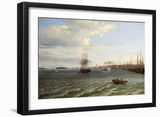 View of Philadelphia, Looking South on the Delaware River-Thomas Birch-Framed Giclee Print