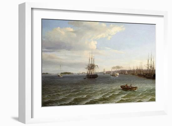 View of Philadelphia, Looking South on the Delaware River-Thomas Birch-Framed Giclee Print