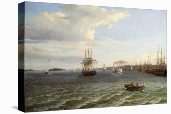 View of Philadelphia, Looking South on the Delaware River-Thomas Birch-Stretched Canvas