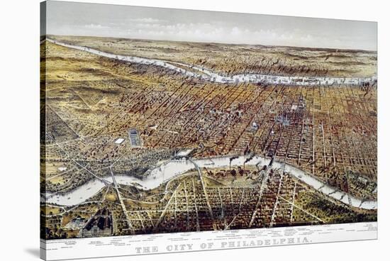 View of Philadelphia-Currier & Ives-Stretched Canvas