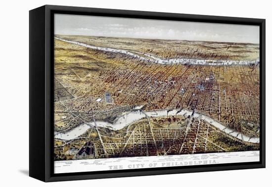 View of Philadelphia-Currier & Ives-Framed Stretched Canvas