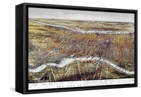 View of Philadelphia-Currier & Ives-Framed Stretched Canvas