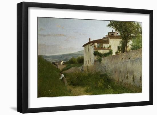 View of Piagentina, 1863-Silvestro Lega-Framed Giclee Print