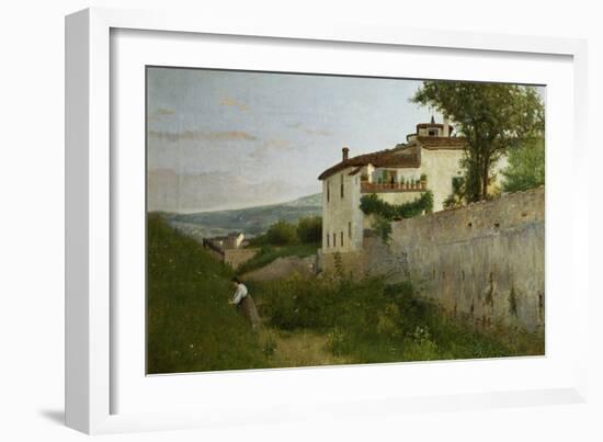 View of Piagentina, 1863-Silvestro Lega-Framed Giclee Print