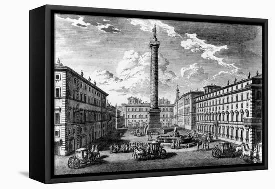 View of Piazza Colonna, Rome, 1752-Giuseppe Vasi-Framed Stretched Canvas