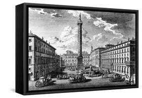 View of Piazza Colonna, Rome, 1752-Giuseppe Vasi-Framed Stretched Canvas