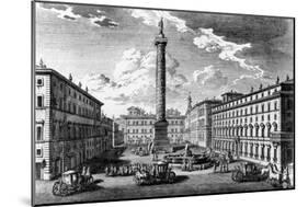 View of Piazza Colonna, Rome, 1752-Giuseppe Vasi-Mounted Giclee Print