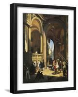 View of Piazza Dei Mercanti, 1844-Angelo Inganni-Framed Giclee Print