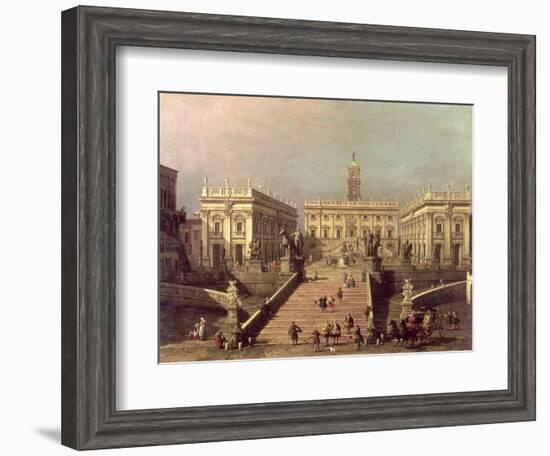 View of Piazza Del Campidoglio and Cordonata, Rome-Canaletto-Framed Giclee Print