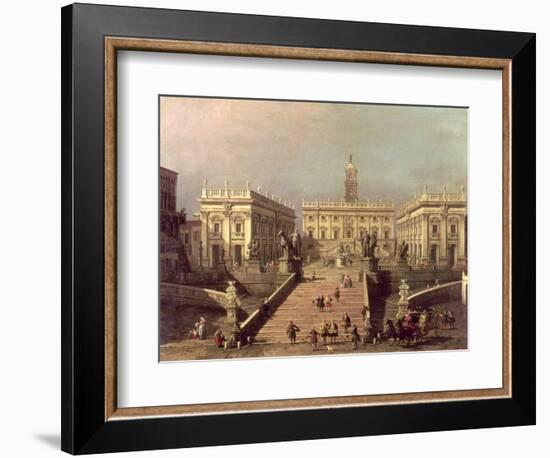 View of Piazza Del Campidoglio and Cordonata, Rome-Canaletto-Framed Giclee Print