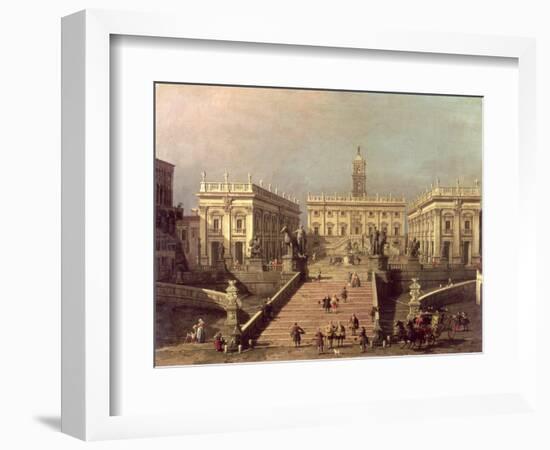 View of Piazza Del Campidoglio and Cordonata, Rome-Canaletto-Framed Giclee Print