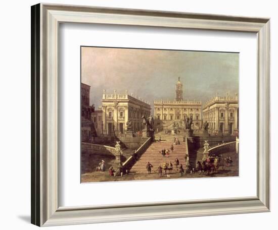 View of Piazza Del Campidoglio and Cordonata, Rome-Canaletto-Framed Giclee Print