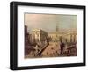 View of Piazza Del Campidoglio and Cordonata, Rome-Canaletto-Framed Premium Giclee Print