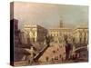 View of Piazza Del Campidoglio and Cordonata, Rome-Canaletto-Stretched Canvas