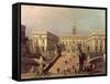 View of Piazza Del Campidoglio and Cordonata, Rome-Canaletto-Framed Stretched Canvas