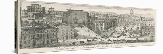 View of Piazza Del Campidoglio in Rome, Italy, 18th Century-null-Stretched Canvas