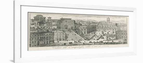 View of Piazza Del Campidoglio in Rome, Italy, 18th Century-null-Framed Giclee Print