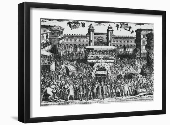 View of Piazza Del Castello, Turin, During Ostension of Holy Shroud, 4th May 1613-Antonio Tempesta-Framed Premium Giclee Print