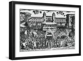 View of Piazza Del Castello, Turin, During Ostension of Holy Shroud, 4th May 1613-Antonio Tempesta-Framed Premium Giclee Print