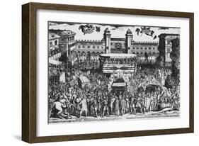 View of Piazza Del Castello, Turin, During Ostension of Holy Shroud, 4th May 1613-Antonio Tempesta-Framed Giclee Print