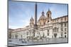 View of Piazza Navona with Fountain of the Four Rivers and the Egyptian Obelisk in the Middle, Rome-Roberto Moiola-Mounted Photographic Print