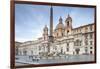 View of Piazza Navona with Fountain of the Four Rivers and the Egyptian Obelisk in the Middle, Rome-Roberto Moiola-Framed Photographic Print