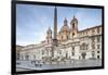 View of Piazza Navona with Fountain of the Four Rivers and the Egyptian Obelisk in the Middle, Rome-Roberto Moiola-Framed Photographic Print