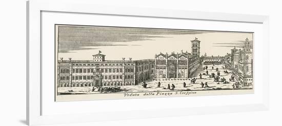 View of Piazza San Crispino and Ferrara Cathedral, Italy, 18th Century-null-Framed Giclee Print