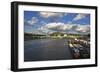 View of Pierre Corneille Bridge Ad the Lacroix Island from Boieldieu Bridge, Rouen, Lower Normandy,-Massimo Borchi-Framed Photographic Print