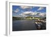 View of Pierre Corneille Bridge Ad the Lacroix Island from Boieldieu Bridge, Rouen, Lower Normandy,-Massimo Borchi-Framed Photographic Print