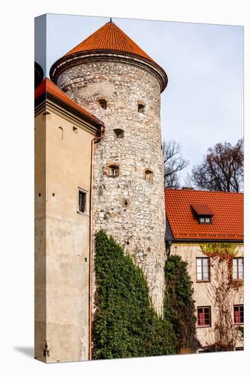 View of Pieskowa Skala Castle and Garden, Medieval Building near Krakow, Poland-Curioso Travel Photography-Stretched Canvas