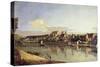 View of Pirna from the Right Bank of the Elbe, C.1753-Bernardo Bellotto-Stretched Canvas