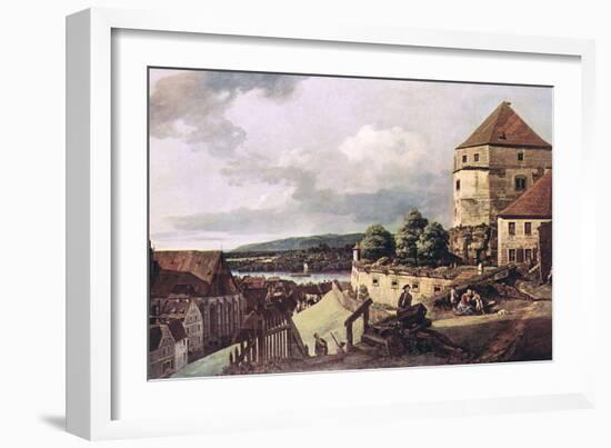 View of Pirna-Canaletto-Framed Art Print