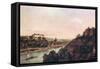 View of Pirna-Canaletto-Framed Stretched Canvas