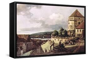 View of Pirna-Canaletto-Framed Stretched Canvas