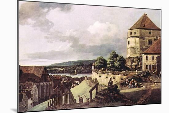 View of Pirna-Canaletto-Mounted Art Print