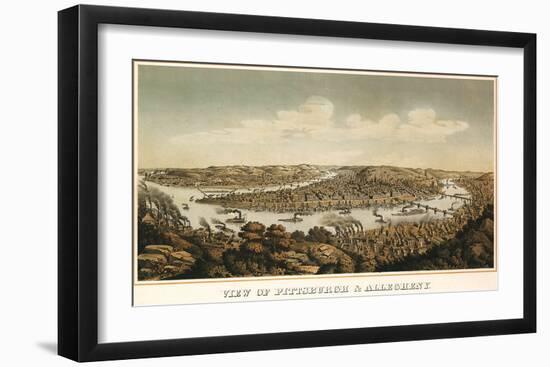 View of Pittsburgh & Allegheny, 1874-Krebs-Framed Giclee Print