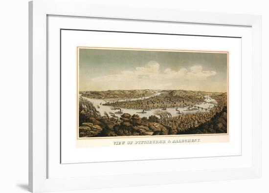 View of Pittsburgh & Allegheny, 1874-Krebs-Framed Giclee Print