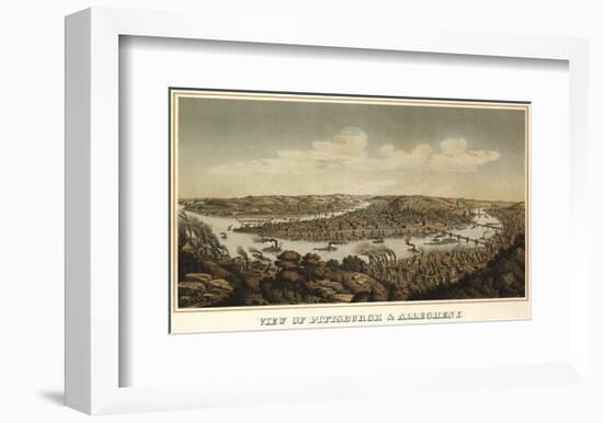 View of Pittsburgh & Allegheny, 1874-Krebs-Framed Art Print