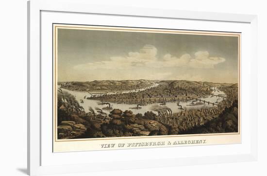 View of Pittsburgh & Allegheny, 1874-Krebs-Framed Art Print