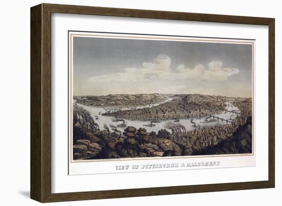 View Of Pittsburgh And Allegheny Pennsylvania 1874-Vintage Lavoie-Framed Giclee Print