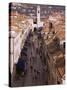 View of Placa from Walls of Old City, Dubrovnik, Dalmatia, Croatia-Peter Higgins-Stretched Canvas