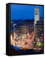 View of Place de la Riponne, Vaud, Lausanne, Switzerland-Walter Bibikow-Framed Stretched Canvas