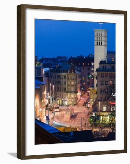 View of Place de la Riponne, Vaud, Lausanne, Switzerland-Walter Bibikow-Framed Photographic Print