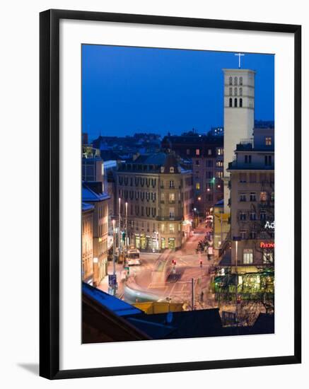 View of Place de la Riponne, Vaud, Lausanne, Switzerland-Walter Bibikow-Framed Photographic Print