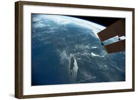 View of planet Earth from space showing East coast and Massachusetts, USA-null-Framed Photographic Print