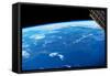 View of planet Earth from space showing New England and North Atlantic Ocean, USA-null-Framed Stretched Canvas