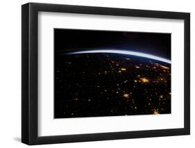 View of planet Earth from space showing night over Texas, USA-null-Framed Photographic Print