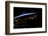 View of planet Earth from space showing night time in Florida Sate, USA-null-Framed Photographic Print