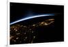 View of planet Earth from space showing night time in Florida Sate, USA-null-Framed Photographic Print